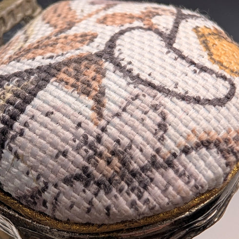 1920s Antique Brass Chair-Shaped Pocket Watch Holder with White Seat