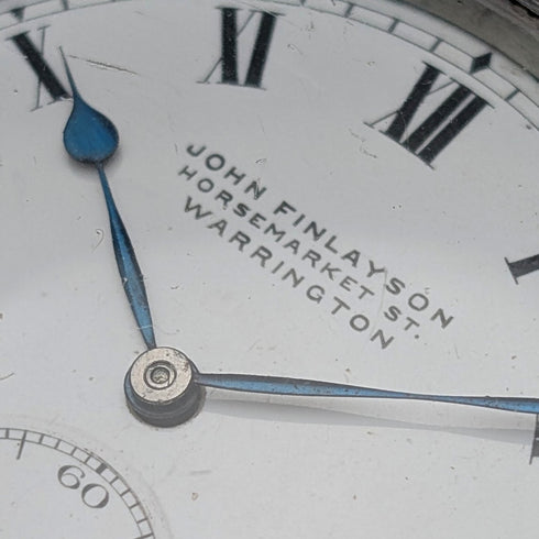 1919年 英国アンティーク John Finlayson 懐中時計 純銀デニソンケース 動作良好