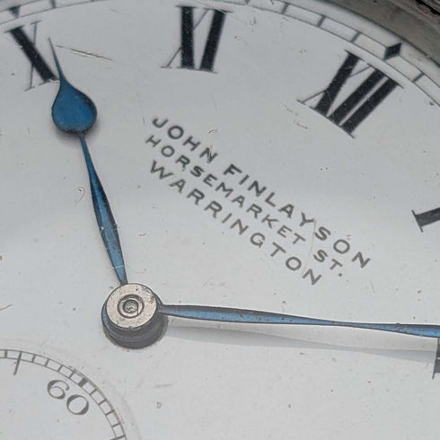 1919年 英国アンティーク John Finlayson 懐中時計 純銀デニソンケース 動作良好