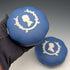 1977 Wedgwood Queen Elizabeth Jubilee Pair of Lidded Trinket Boxes, Royal Blue