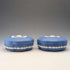 1977 Wedgwood Queen Elizabeth Jubilee Pair of Lidded Trinket Boxes, Royal Blue
