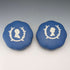 1977 Wedgwood Queen Elizabeth Jubilee Pair of Lidded Trinket Boxes, Royal Blue