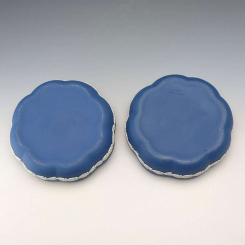 1977 Wedgwood Queen Elizabeth Jubilee Pair of Lidded Trinket Boxes, Royal Blue