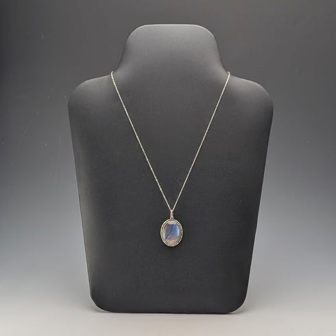 復古純銀蝴蝶翅膀吊墜搭配純銀項鍊 ①