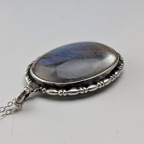 復古純銀蝴蝶翅膀吊墜搭配純銀項鍊 ①