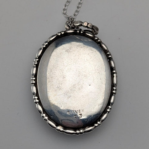 復古純銀蝴蝶翅膀吊墜搭配純銀項鍊 ①