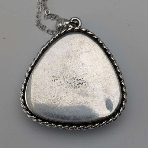 British Vintage Sterling Silver Butterfly Wing Pendant with Sterling Silver Necklace ②