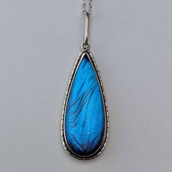 Vintage sterling silver butterfly wing pendant with sterling silver necklace (5)