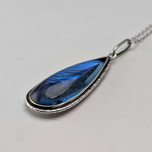 復古純銀蝴蝶翅膀吊墜搭配純銀項鍊(5)