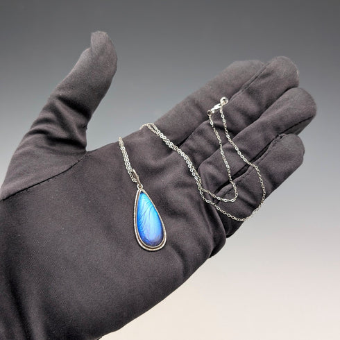 復古純銀蝴蝶翅膀吊墜搭配純銀項鍊(5)