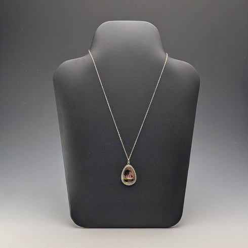 英國復古純銀蝴蝶翅膀吊墜搭配純銀項鍊(6)