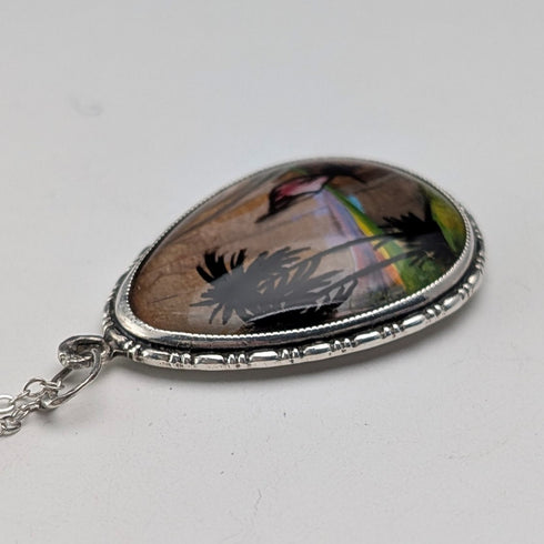 英國復古純銀蝴蝶翅膀吊墜搭配純銀項鍊(6)