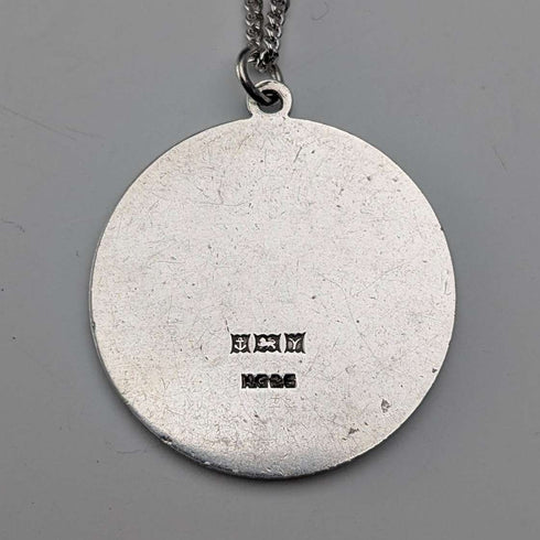 British Vintage Sterling Silver St. Christopher Medal Pendant with Sterling Silver Necklace, 10.3g Total