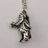 Vintage British Pipe Smoking Old Man Sterling Silver Pendant with Sterling Silver Necklace, 7.6g Total