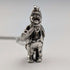 Vintage British Pipe Smoking Old Man Sterling Silver Pendant with Sterling Silver Necklace, 7.6g Total
