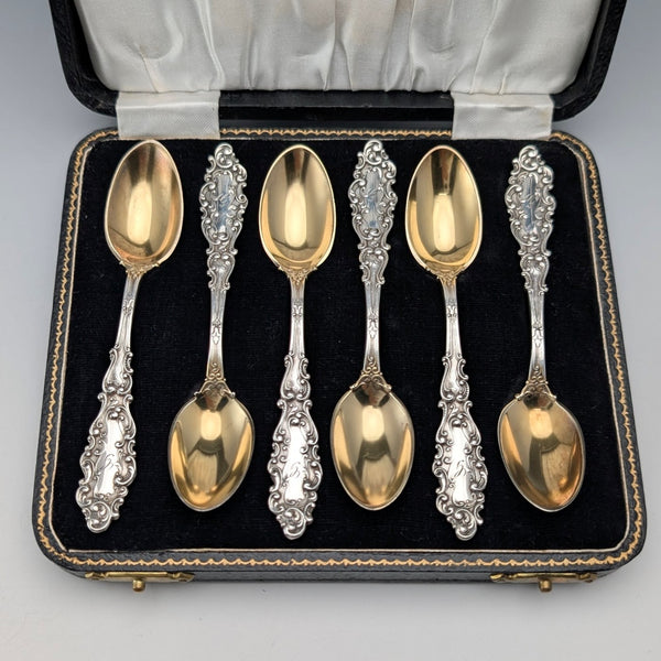 米国アンティーク 純銀製 ティースプーン6本 計64g Gorham ケース入