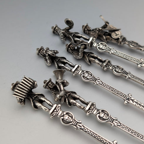 荷蘭復古音樂家雕刻835純銀湯匙(12件,總重181克),附盒