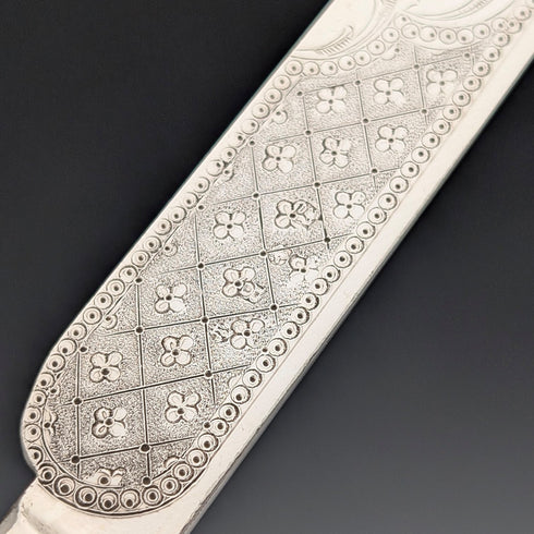 約1867年英國羅伯茲和貝爾克公司出品的古董純銀柄餐具(6對)。