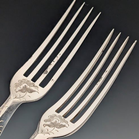 英國古董珍珠母貝甜點餐具,12對,木盒裝,John Nowill & Son 出品