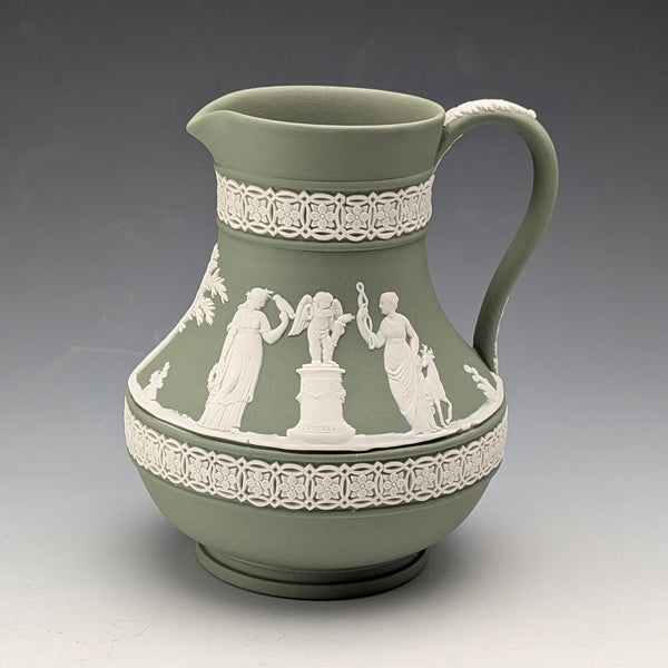 1975 Wedgwood Jasperware Cream Jug, Sage Green, England