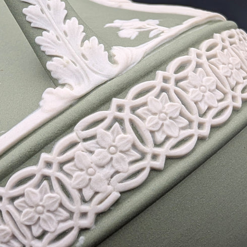 1975 Wedgwood Jasperware Cream Jug, Sage Green, England