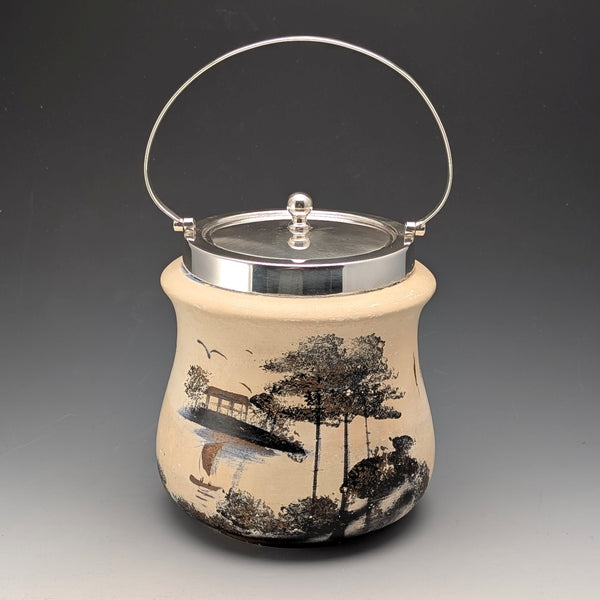 British Vintage Japonism Style Ceramic Cookie Jar