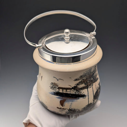 British Vintage Japonism Style Ceramic Cookie Jar