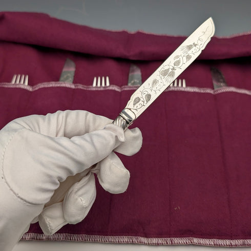 英國古董珍珠母貝茶具,4對,約翰哈里森