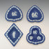 Vintage British Wedgwood Jasperware Playing Card-Shaped Small Plates, Set of 4, Royal Blue