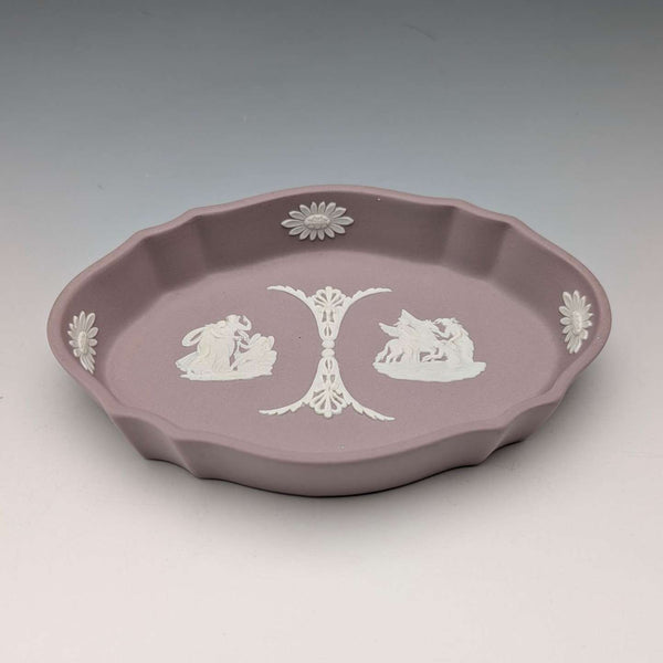 Vintage British Wedgwood Jasperware Oval Dish in Lilac