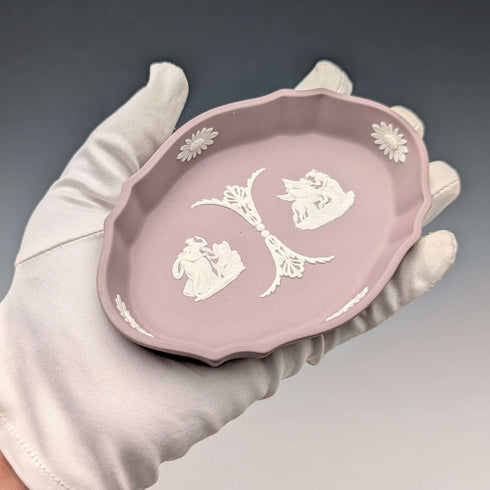 Vintage British Wedgwood Jasperware Oval Dish in Lilac
