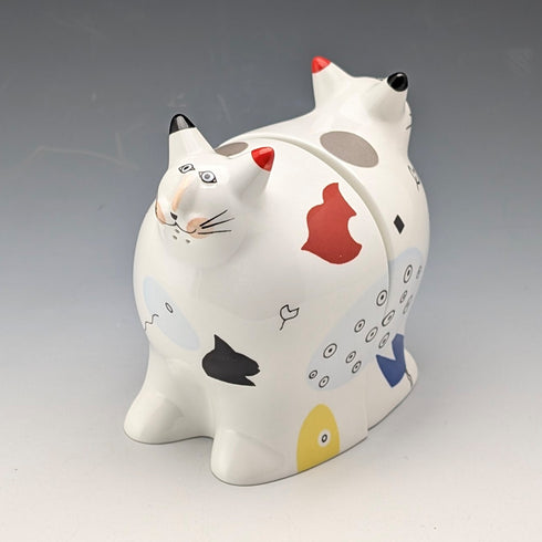 Vintage French Animal Park ceramic cat-shaped spice rack by Villeroy & Boch