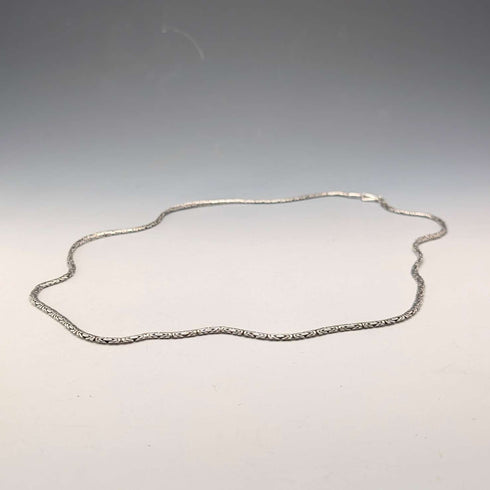 Vintage sterling silver Byzantine chain necklace, 76cm, 35g