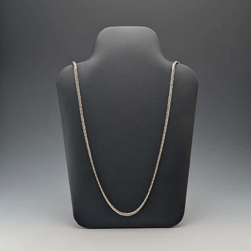 Vintage sterling silver Byzantine chain necklace, 76cm, 35g