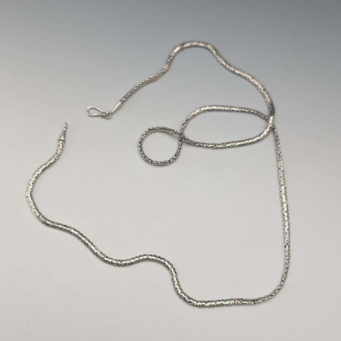 Vintage sterling silver Byzantine chain necklace, 76cm, 35g