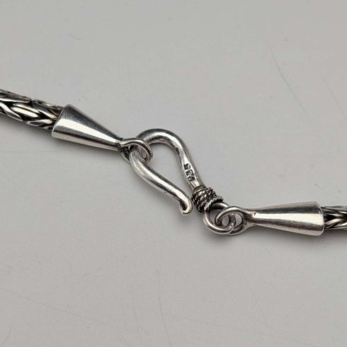 Vintage sterling silver Byzantine chain necklace, 76cm, 35g