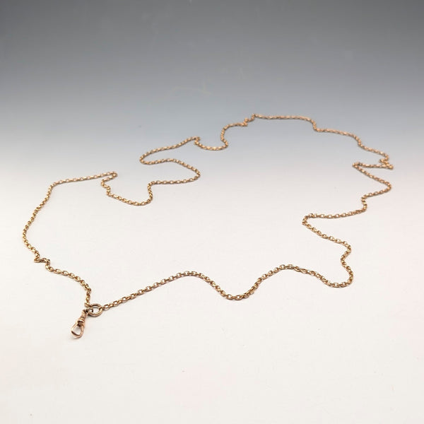 英国アンティーク ピンチベック製 マフチェーン ネックレス 全長133cm クリップ付き