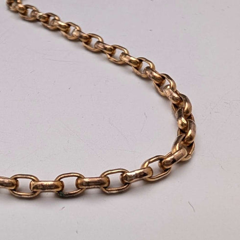 Antique British Pinchbeck muff chain necklace, 133cm long, with clip