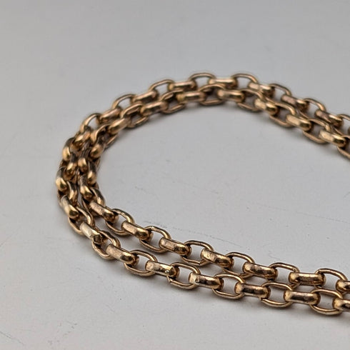 英國古董 Pinchbeck 手筒鏈項鍊,長 133 厘米,帶夾子