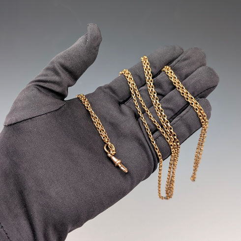 英國古董 Pinchbeck 手筒鏈項鍊,長 133 厘米,帶夾子