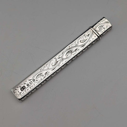 1902 British Antique Sterling Silver Pencil Holder by James Fenton