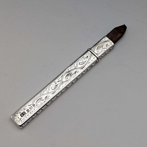1902 British Antique Sterling Silver Pencil Holder by James Fenton