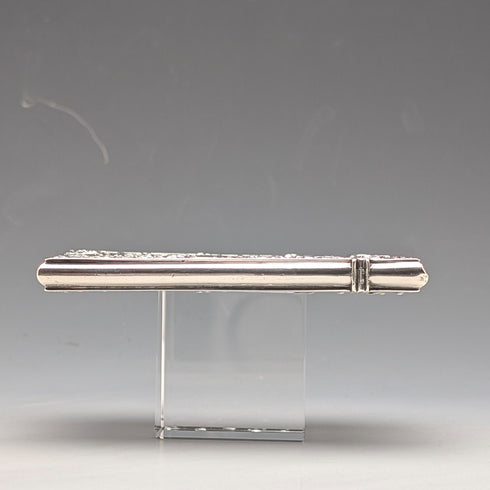 1837 British Antique Sterling Silver Openwork Floral Decor Card Case, 80g, Nathaniel Mills