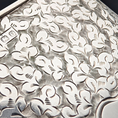 1897 British Antique Sterling Silver Sliding Card Case, 84g, HW King & Son