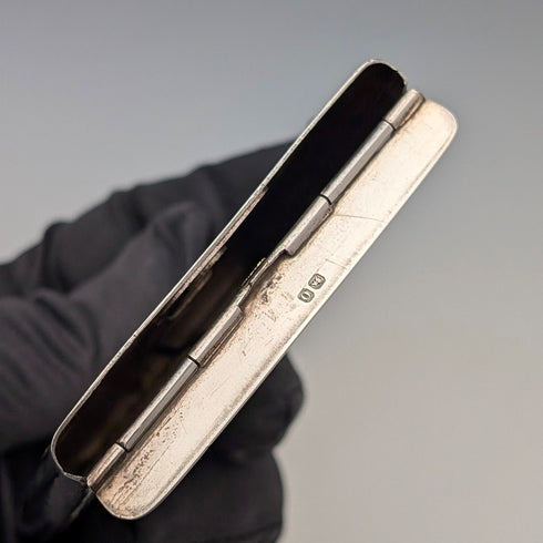 1897 British Antique Sterling Silver Sliding Card Case, 84g, HW King & Son