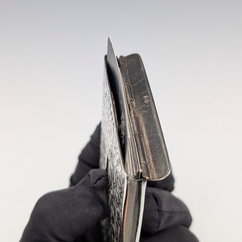 1897 British Antique Sterling Silver Sliding Card Case, 84g, HW King & Son
