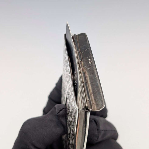 1897 British Antique Sterling Silver Sliding Card Case, 84g, HW King & Son