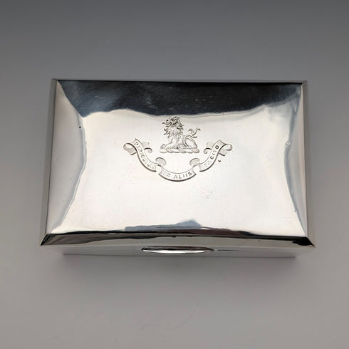 1913年 英国アンティーク 純銀製 シガレットボックス ウッドインナー Walker&Hall