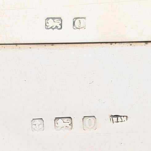 1913年 英国アンティーク 純銀製 シガレットボックス ウッドインナー Walker&Hall