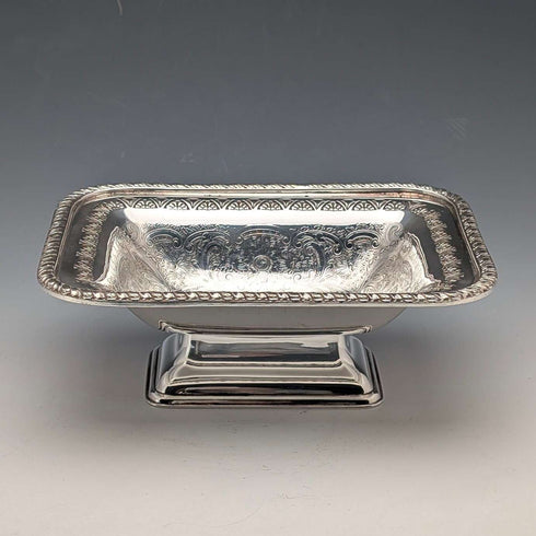 Vintage British silver-plated square dish with stems by Mappin & Webb